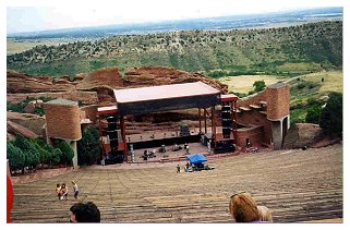 Local band performs a sound check at Red Rocks