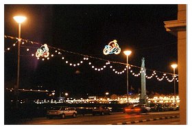 Douglas by night, decorated for the Manx GP